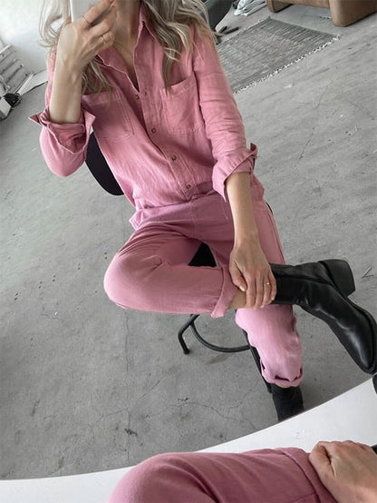 Roze Vrouwen Jumpsuit