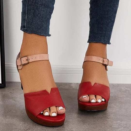 Open Toe Ankle Strap Heels