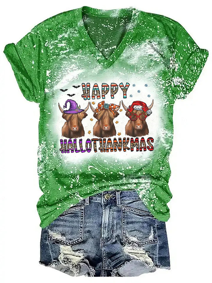 Happy Hallothanksmas Cow Shirt