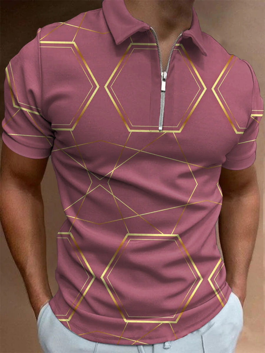 Bedrukte poloshirts met kraag en rits voor heren - Verhoog je casual look