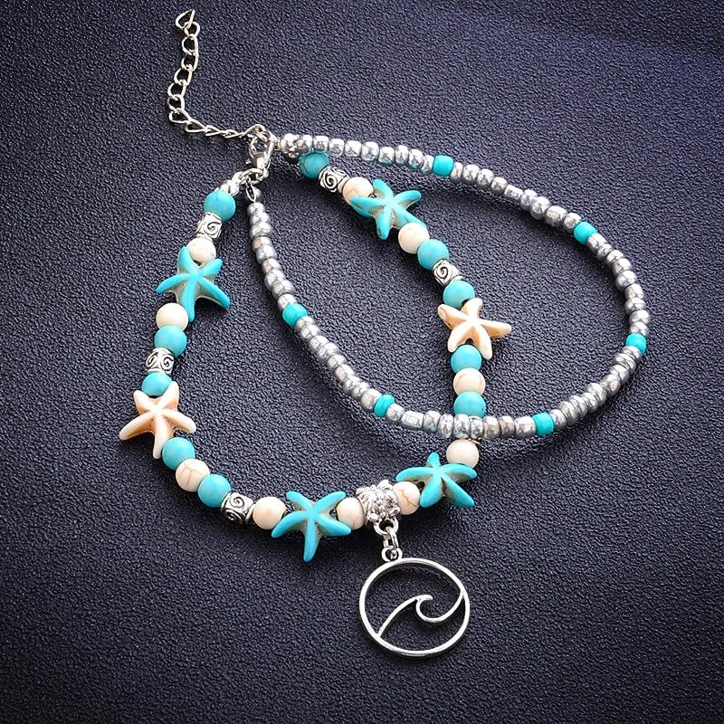 Bohemian Beach Turquoises Anklets
