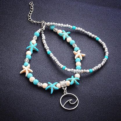 Bohemian Beach Turquoises Anklets