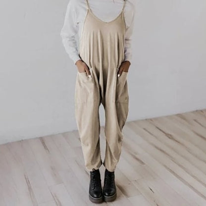 Autumn Casual Sling Pocket Jumpsuit For Women