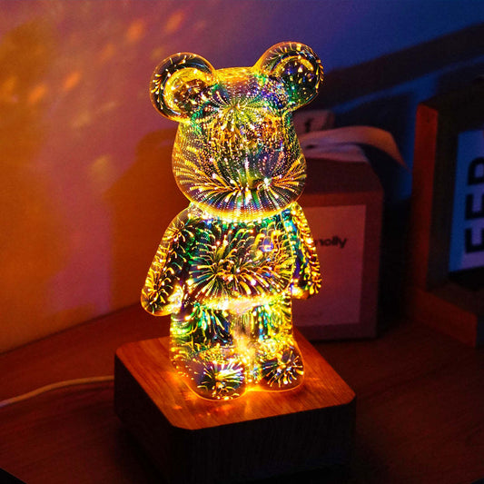 3D Glass Firework Bear