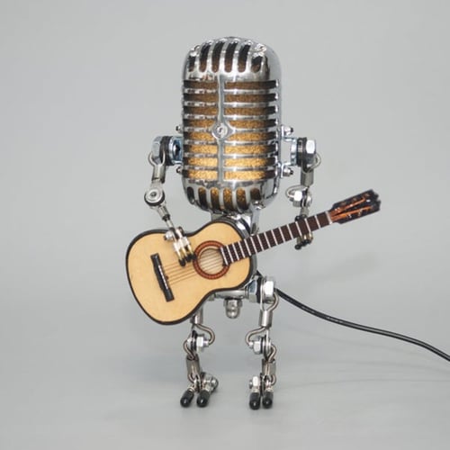 Retro Style Microphone Guitar Lamp