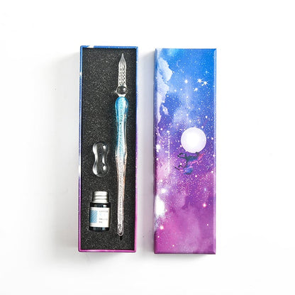 Crystal Glass Ink Pen Set (Incl. Prachtige Gift Box T.W.V 19.95)
