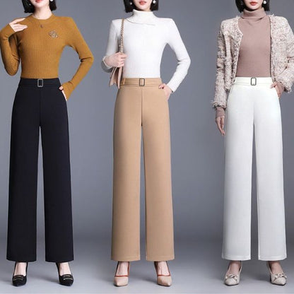 Fashion Woolen Wide Leg Pants