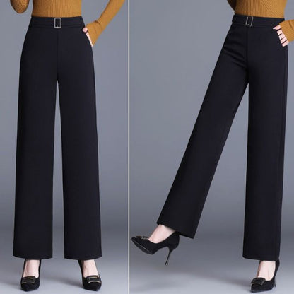 Fashion Woolen Wide Leg Pants