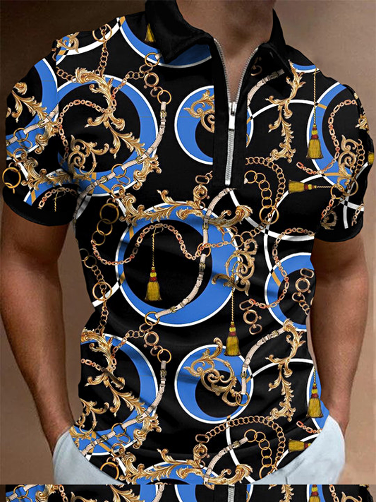 Chain Printed Polo Shirt