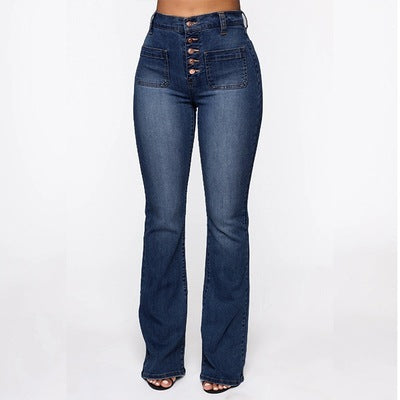 Dames flare jeans met hoge taille - Omarm Retro Vibes