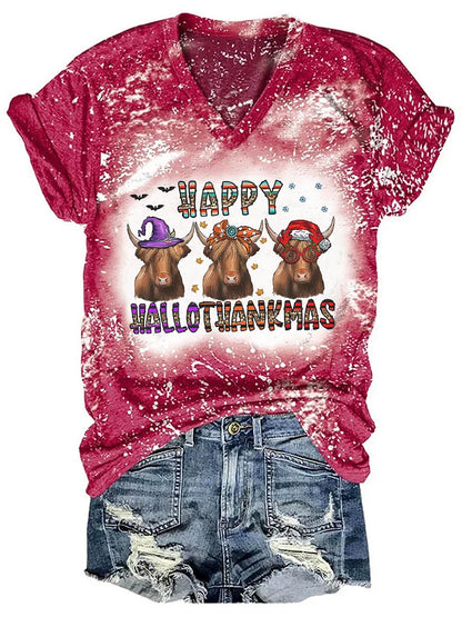 Happy Hallothanksmas Cow Shirt