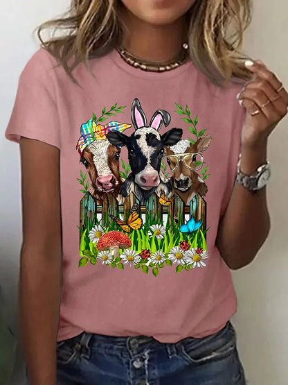 Easter Cows Printed Top