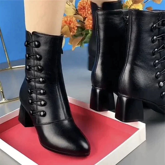 Side Button Women's Boots