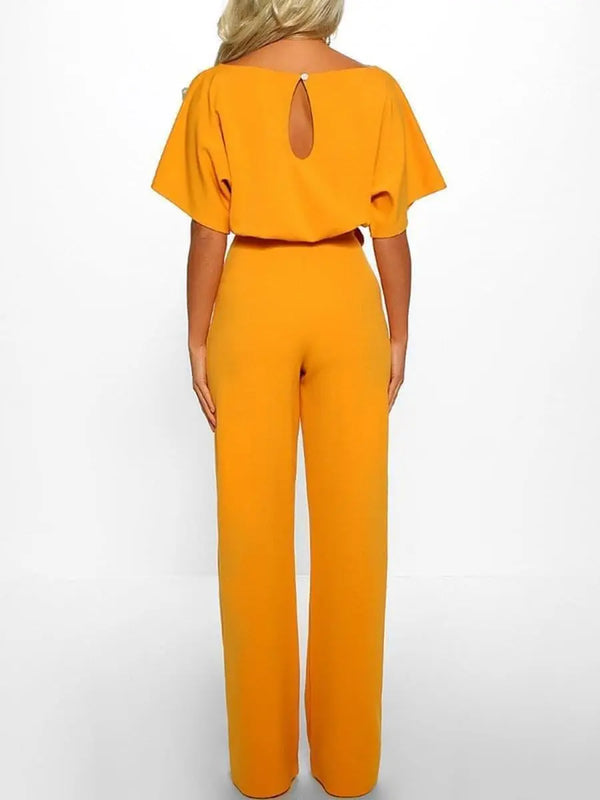 Jumpsuit met korte mouwen voor dames - Omarm Vrijblijvend  Elegantie