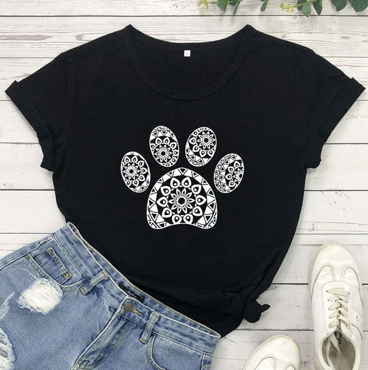 Paw Dog Pattern T-shirt