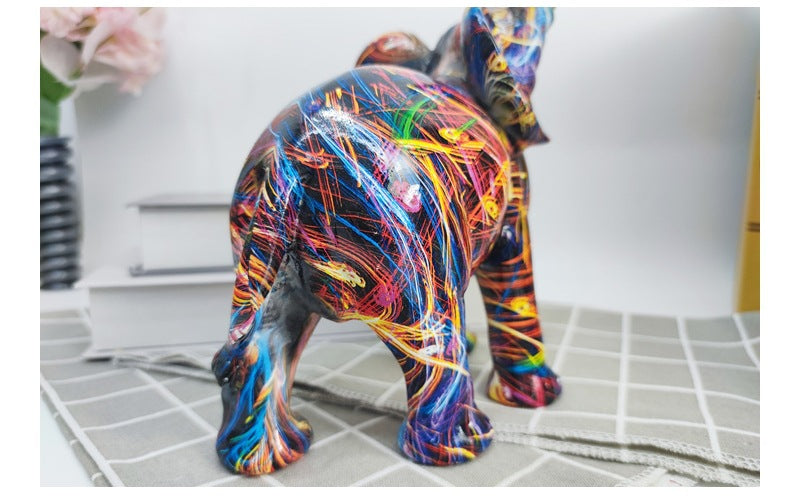 Graffiti Colorful Elephant Figurine