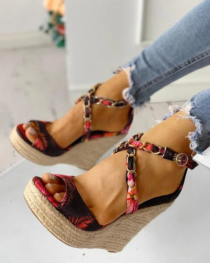 Platform Sandal Cork Elastic Strap