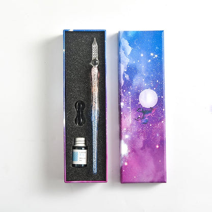 Crystal Glass Ink Pen Set (Incl. Prachtige Gift Box T.W.V 19.95)