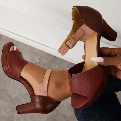 Open Toe Ankle Strap Heels