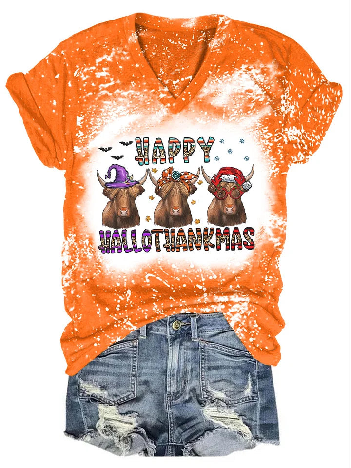 Happy Hallothanksmas Cow Shirt