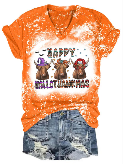 Happy Hallothanksmas Cow Shirt