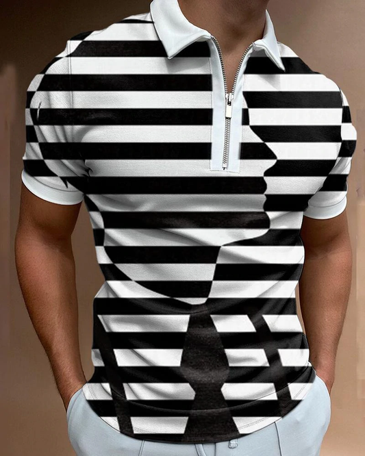 Men's Short Sleeve Polo Shirts Patchwork