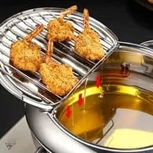 Deep Fryer with Thermometer and Lid