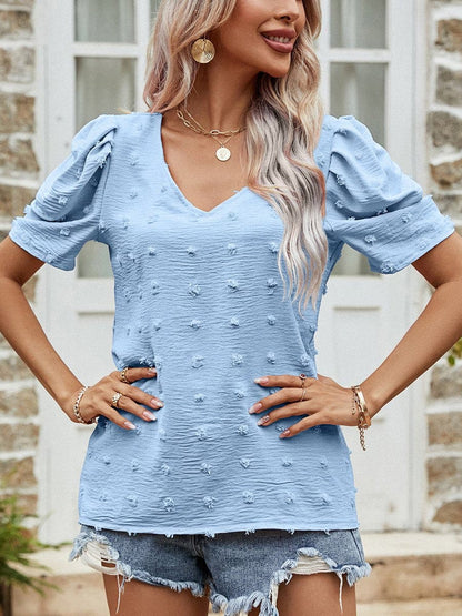 Chiffon Puff Sleeve Tops