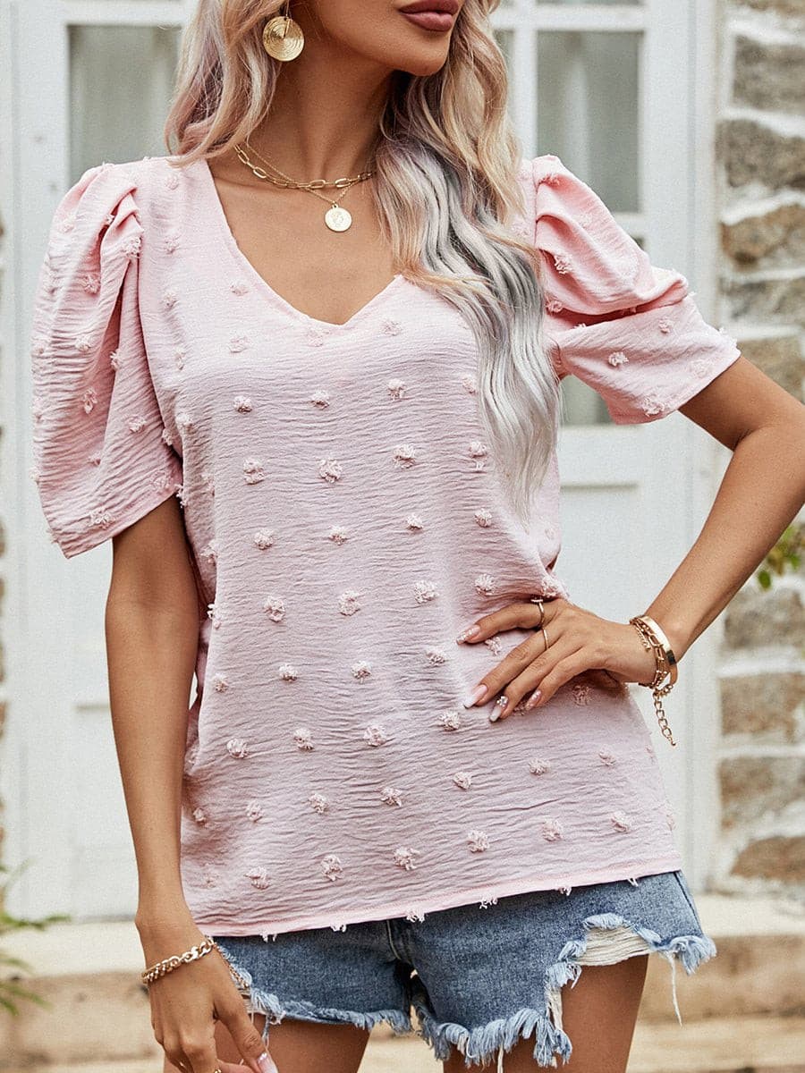 Chiffon Puff Sleeve Tops