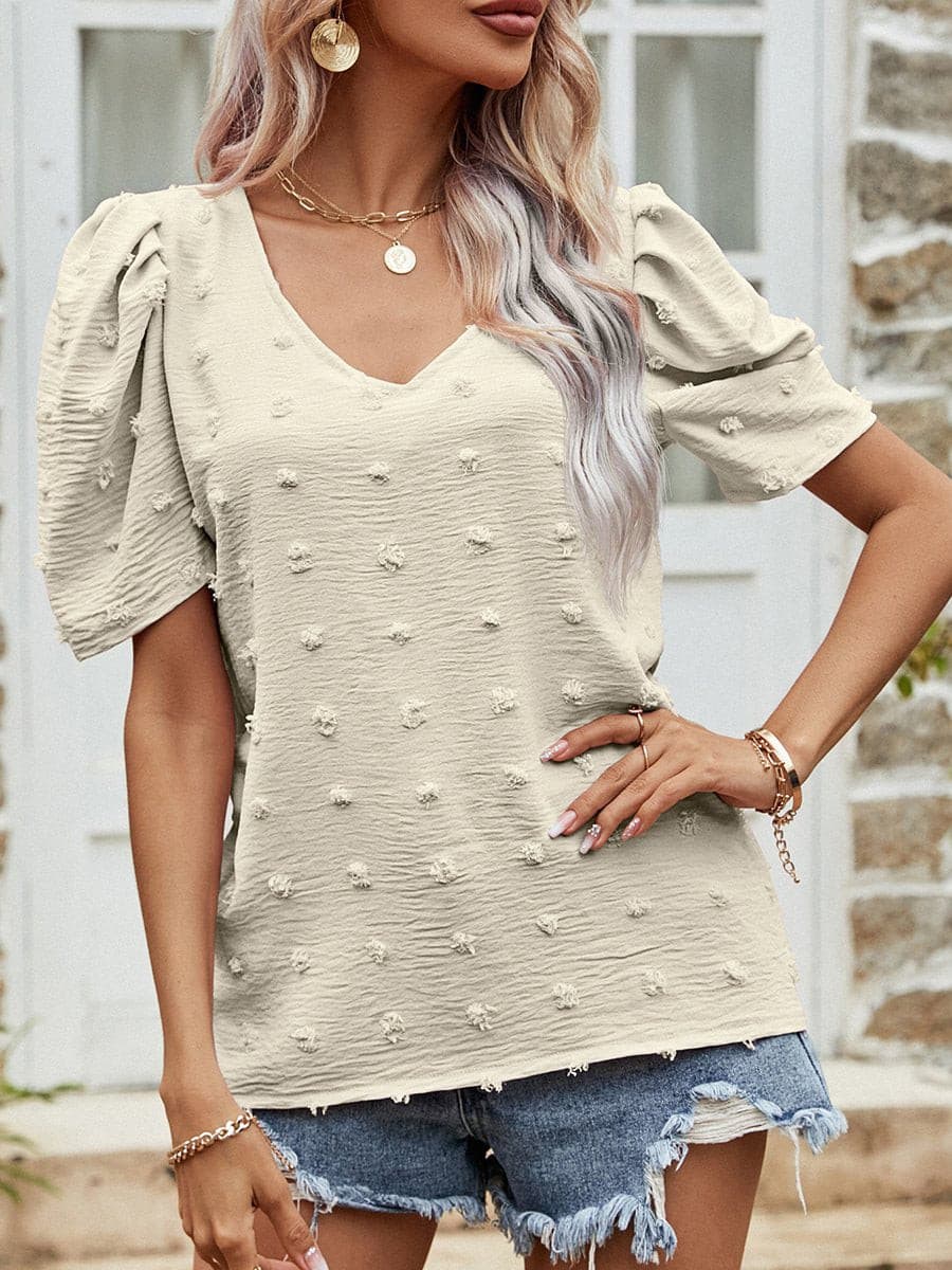 Chiffon Puff Sleeve Tops