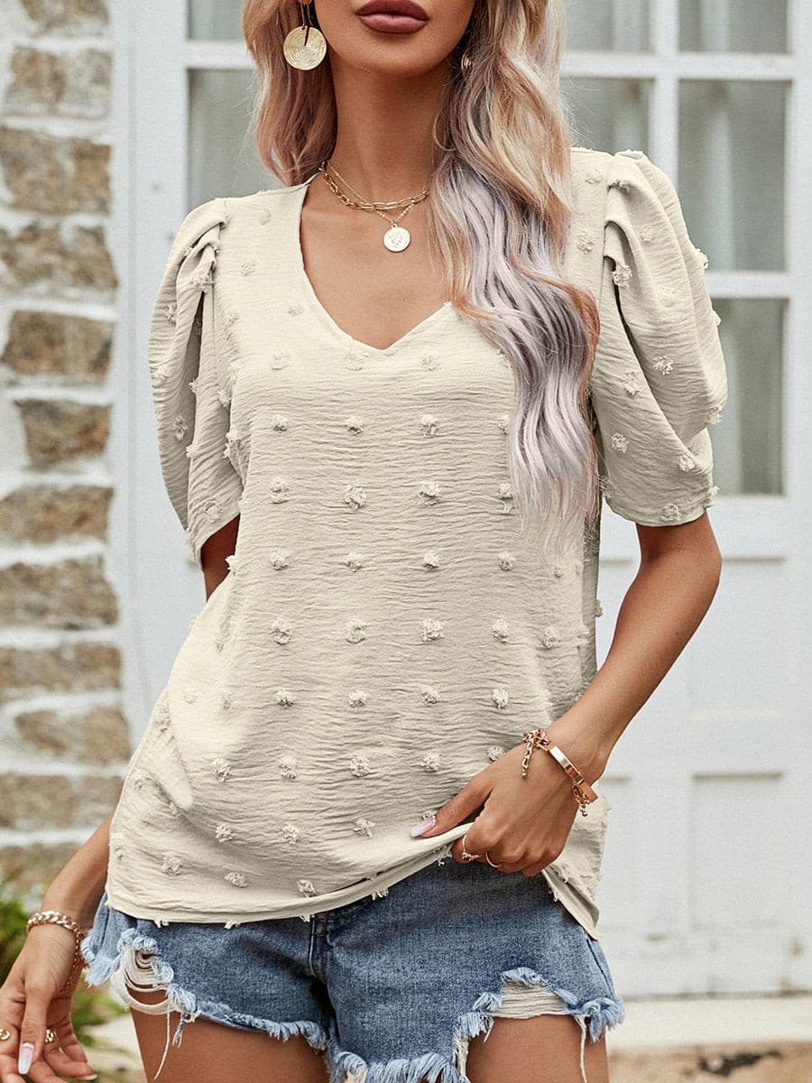 Chiffon Puff Sleeve Tops