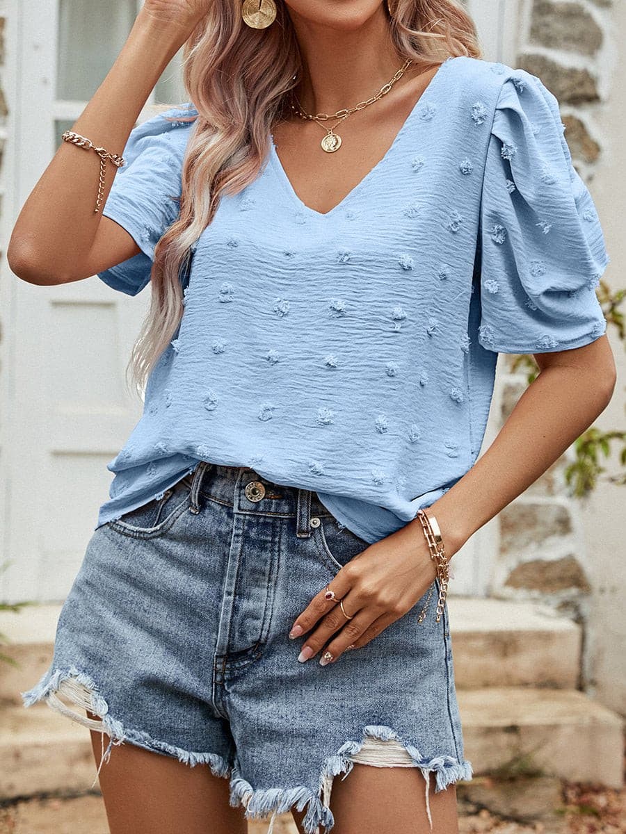 Chiffon Puff Sleeve Tops